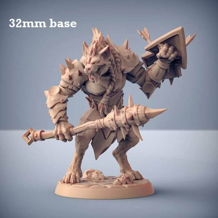 Bonegnasher Gnoll: Sculpt D (Female Gnoll Barbarian) - 