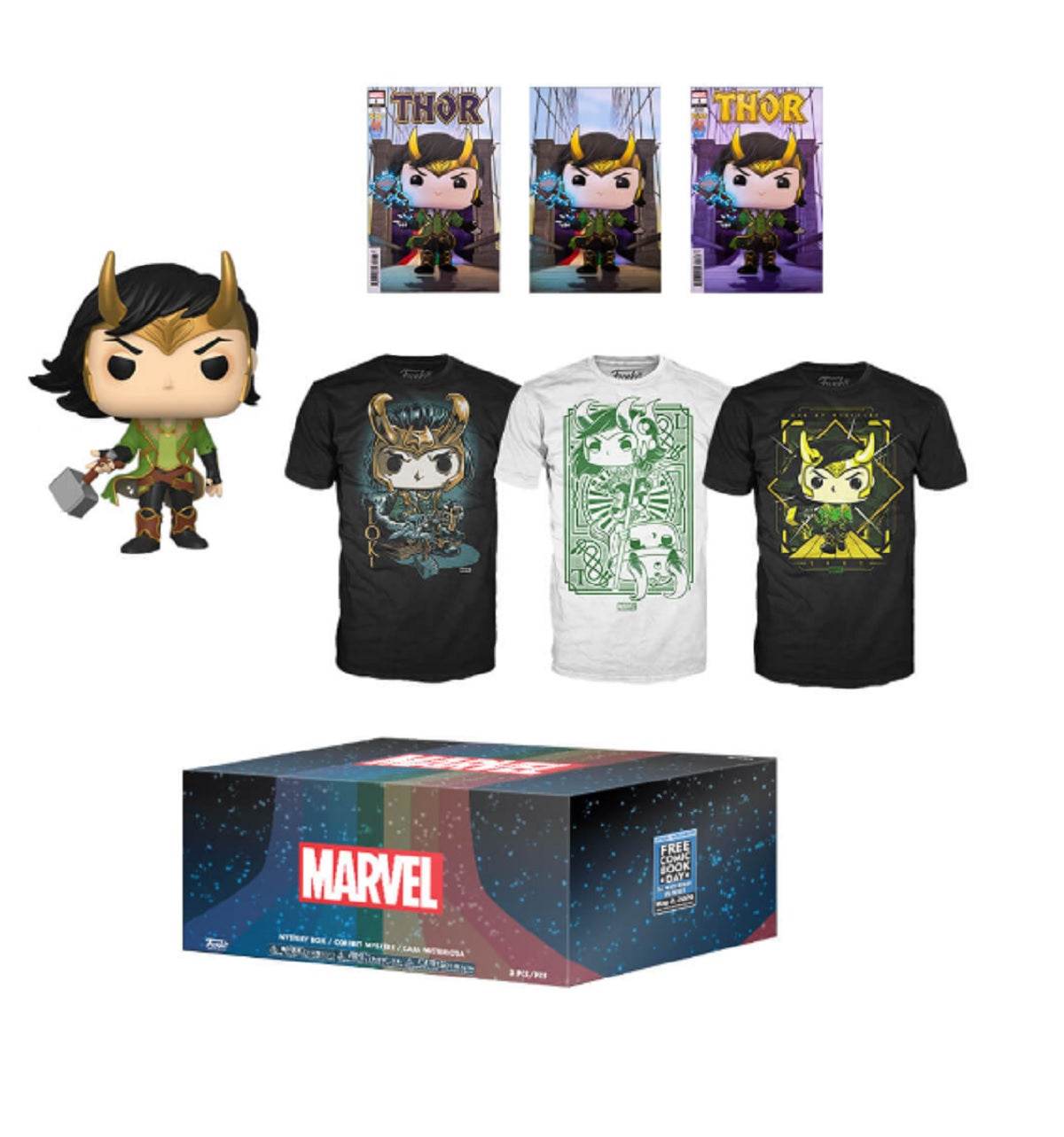 FCBD 2020 Funko PX Marvel Loki Exclusive Pop and Shirt Mystery Box - S