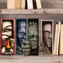 Bookends Bookshelf Bookend Books Holder Horror Peeping Monster Human Face Resin Bookstand Sculpture Collecting Cd Albums Pendant