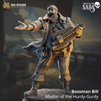 Bossman Bill, Master of the Hurdy-Gurdy (Male Human Pirate Bard) - 32mm Scale