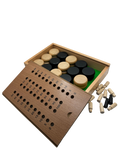 Magnetic Clasp Storage Box With  2 Pegs; Scoring Track for Std Crokinole + 28 discs (2024 Version)
