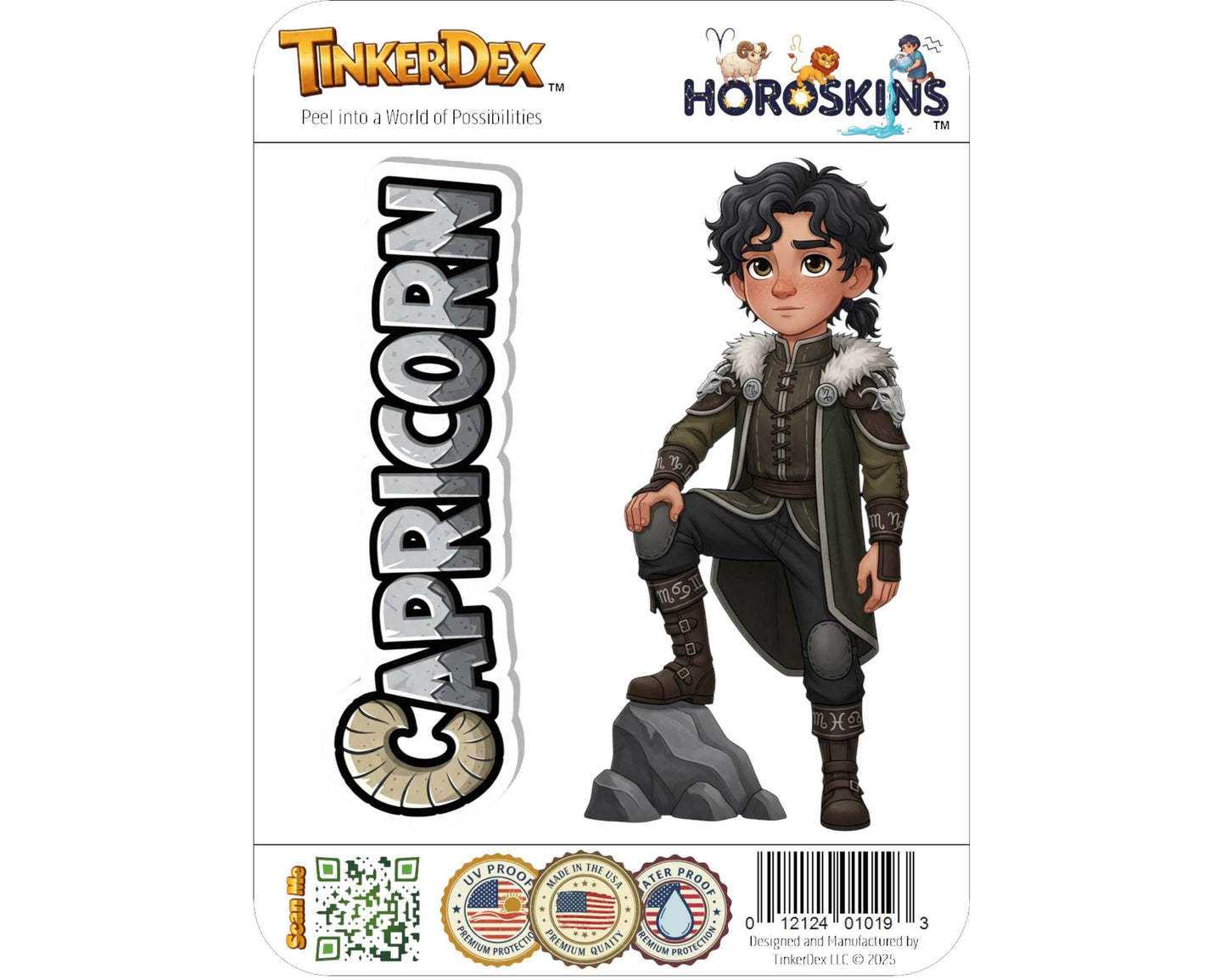 Capricorn Sticker and Magnet - Celestial Sea-Goat Horoskins™ – Zodiac Earth Sign | Waterproof & UV-Proof - Sticker / Mini