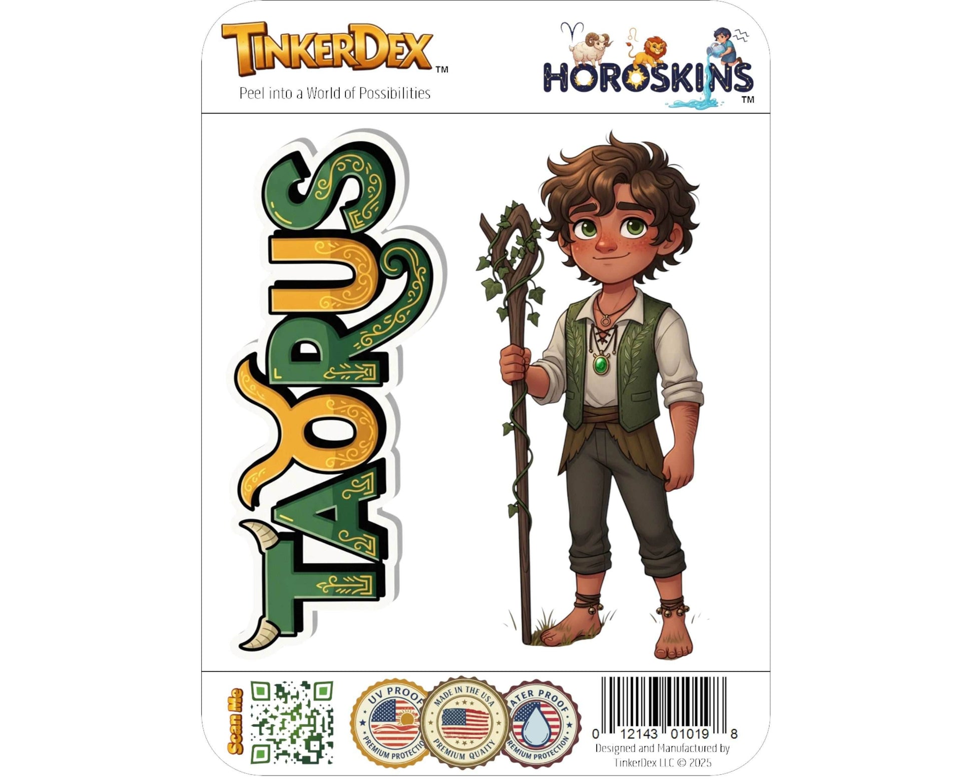 Taurus Sticker and Magnet - the Earthly Steward Horoskins™ – Zodiac Earth Sign | Waterproof & UV-Proof - Sticker / Mini