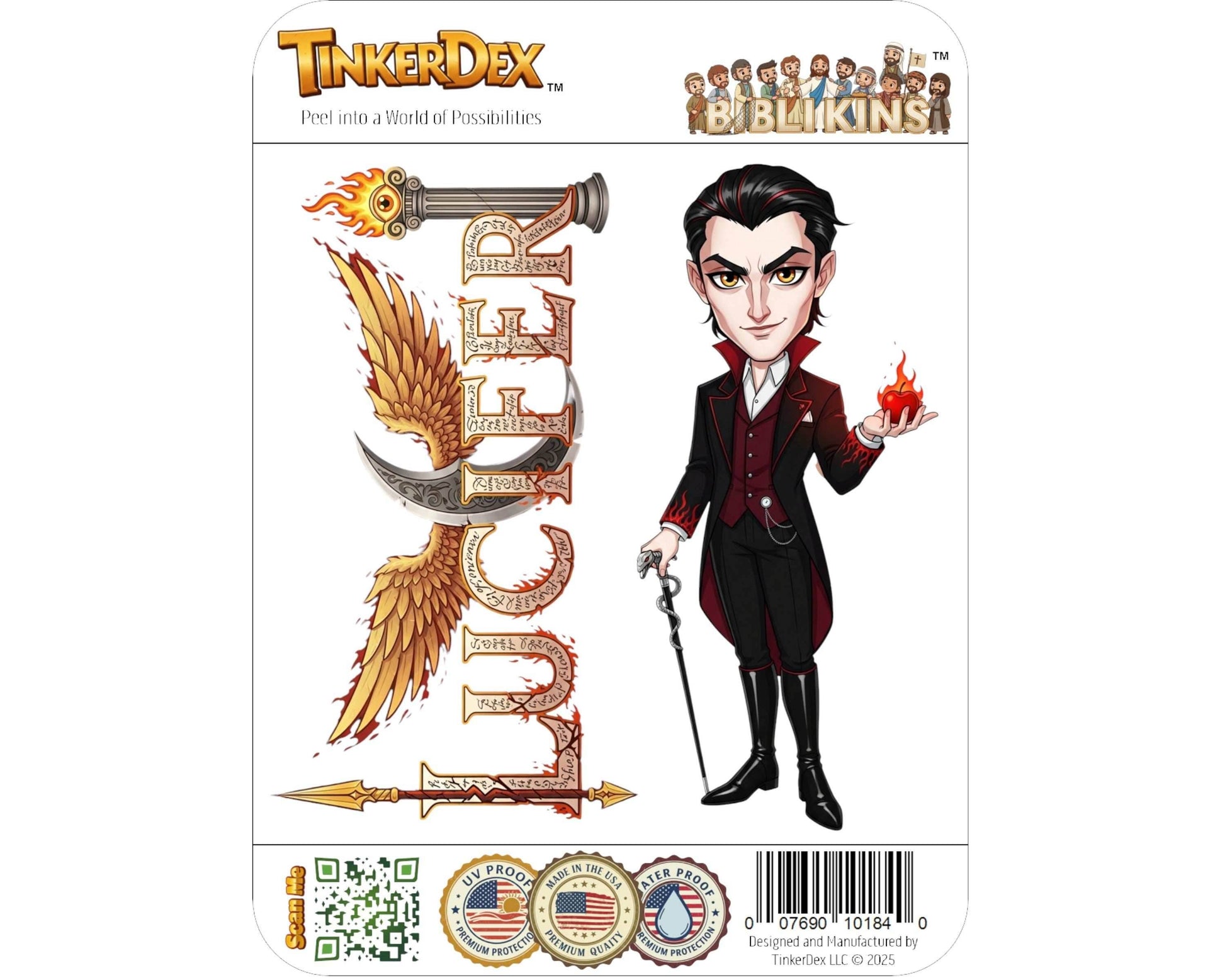 Lucifer Sticker and Magnet - the Light-Bringer Biblikins™ – The Fallen Angel | Waterproof & UV-Proof - Sticker / Mini