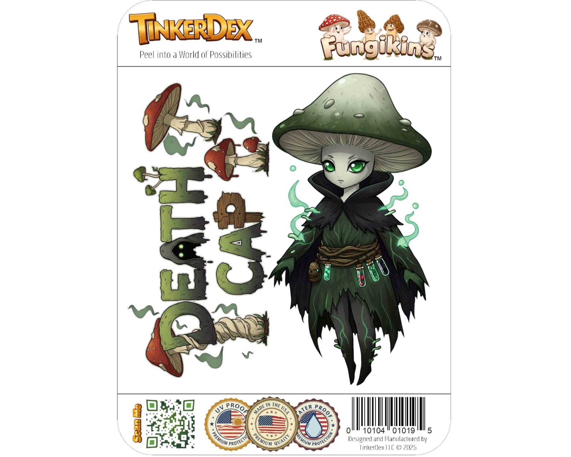 Death Cap Sticker and Magnet - Deadly Deceiver Fungikins™ – Poisonous Mushroom Art | Waterproof & UV-Proof - Sticker / Mini