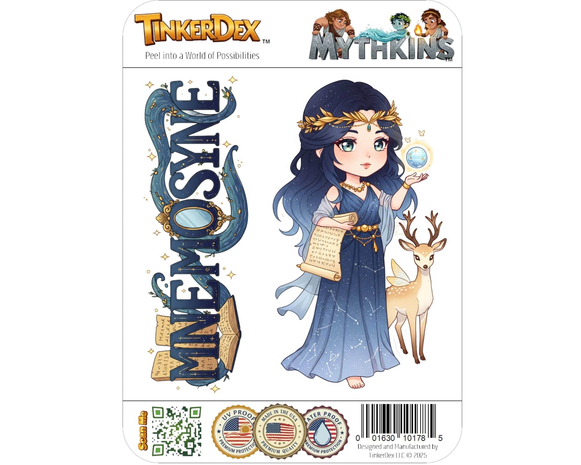 Mnemosyne Sticker and Magnet - Mother of the Muses Mythkins™ – Titan Goddess of Memory | Waterproof & UV-Proof - Sticker / Mini