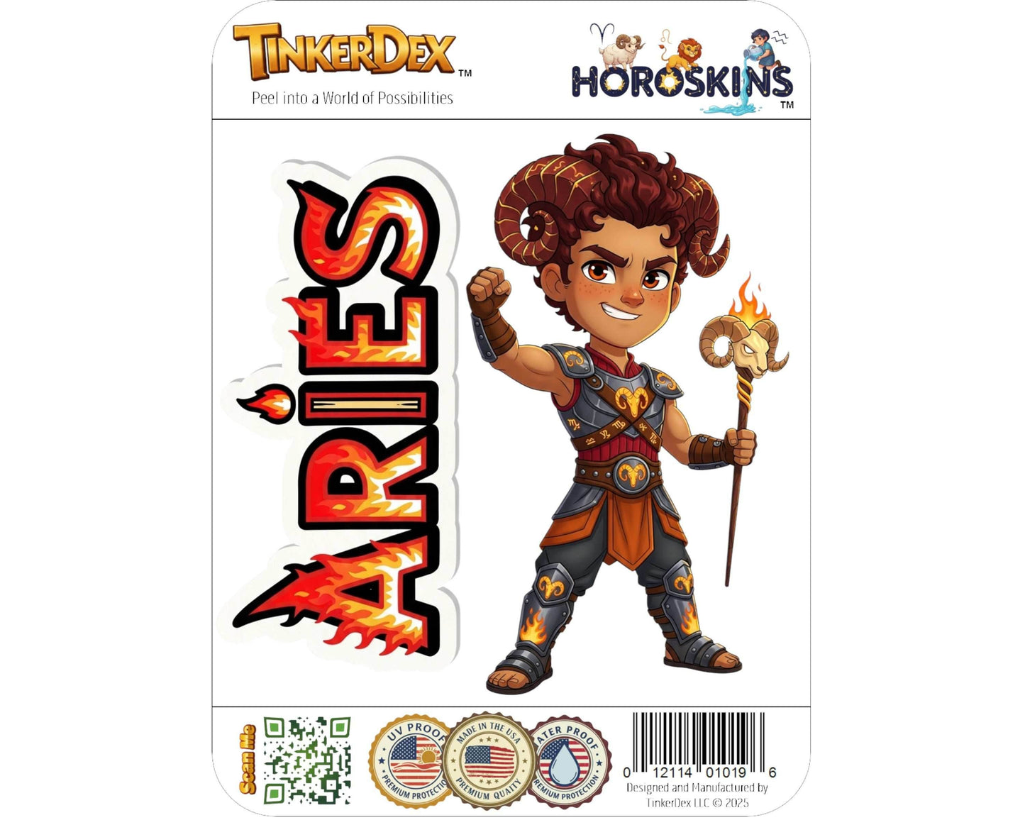 Aries Sticker and Magnet - the Daring Ram Horoskins™ – Zodiac Fire Sign | Waterproof & UV-Proof - Sticker / Mini