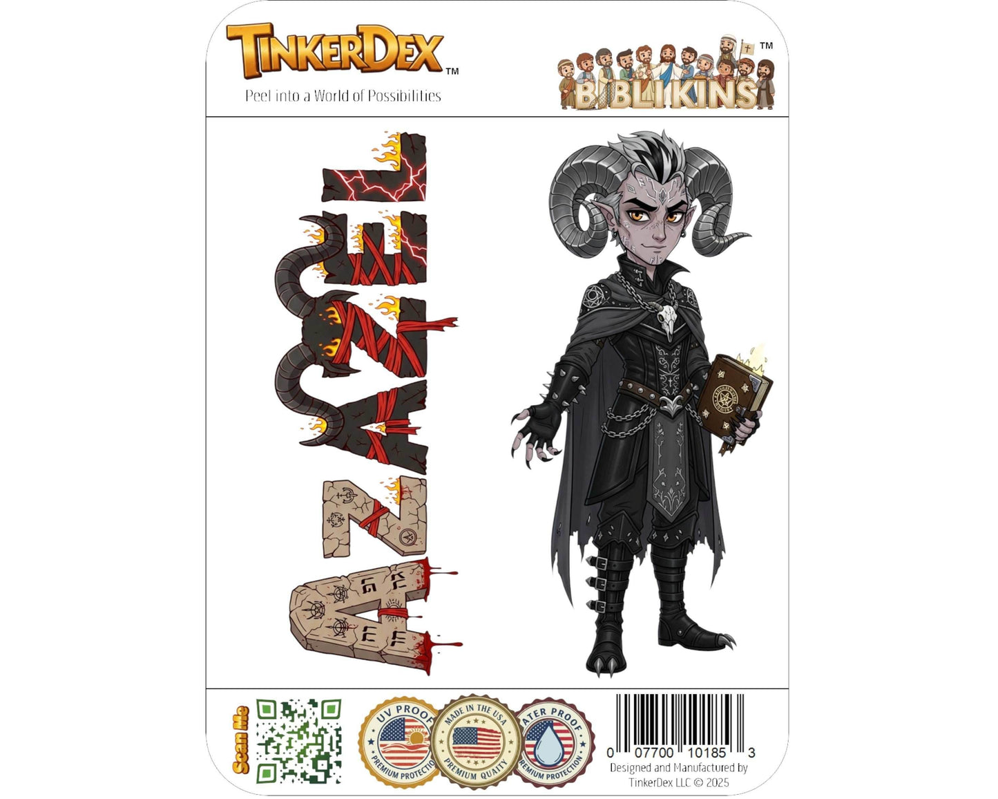 Azazel Sticker and Magnet - the Forbidden Teacher Biblikins™ – Apocryphal Fallen Angel | Waterproof & UV-Proof - Sticker / Mini