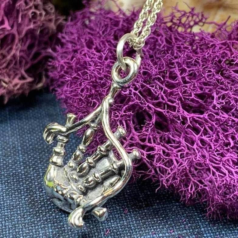Tartan Bagpipes Necklace - 18
