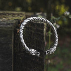 Vikings Geri & Freki Bangle Bracelet - Silver Plated