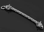 Vikings Wolf Head King's Chain Stainless Steel Bracelet - 17 CM / 6.7 IN