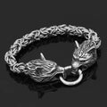 Vikings Wolf Head King's Chain Stainless Steel Bracelet - 17 CM / 6.7 IN