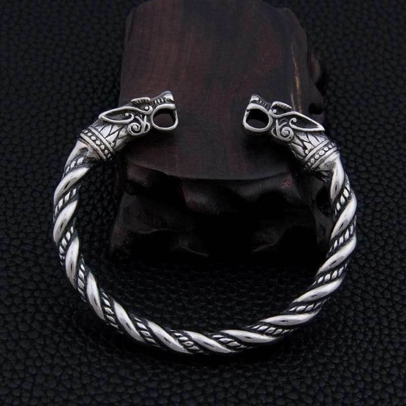 Viking Stainless Steel Oath Arm Ring - Silver