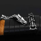 Vikings Dragon Head Stainless Steel Bracelet - 19 cm