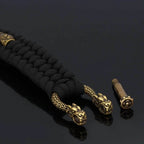Vikings Mjolnir Stainless Steel Black Paracord Bracelet - 19cm / 7.5in