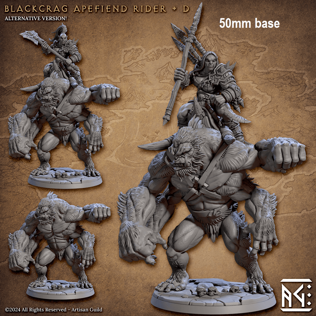 Blackcrag Apefiend Rider (Sculpt D - Apex) - Two-Handed Axe