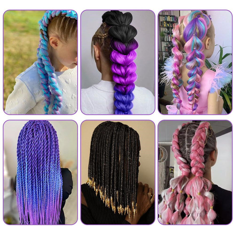 Braids Extensions, Synthetic Hair for Braiding, 24 Inch Hair Strands for Braiding Hair