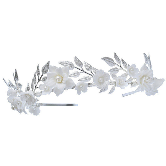 Bridal Tiara Crown Headband Handmade Ceramic