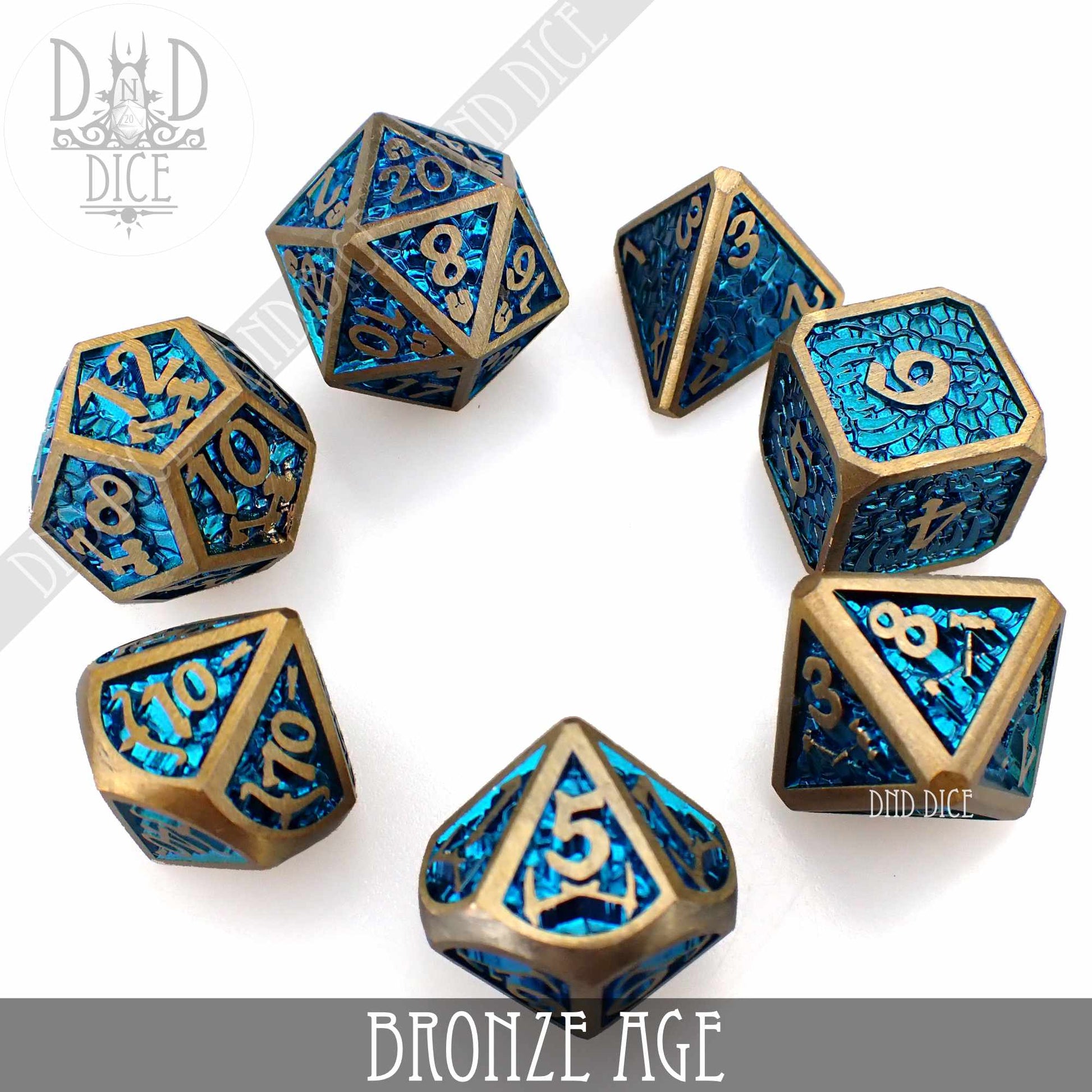 Bronze Age Metal Dice Set