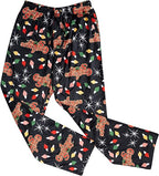 Brushed Fleece Holiday Lights Pj Lounge Pants Pajamas for Men