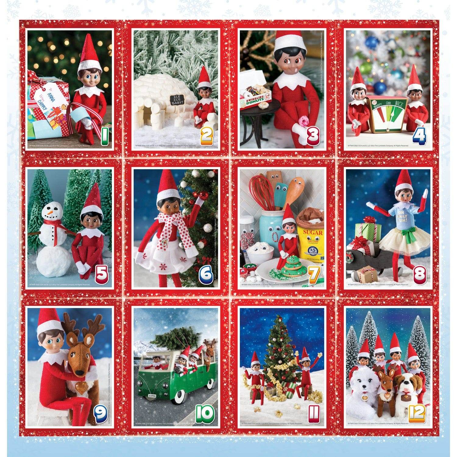 12 Days of Elf on the Shelf Jigsaw Puzzles - Advent Calendar - 