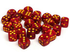 12mm D6 Dice - Fire Swirl - 25 Count Bag - 