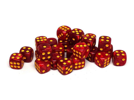 12mm D6 Dice - Fire Swirl - 25 Count Bag - 