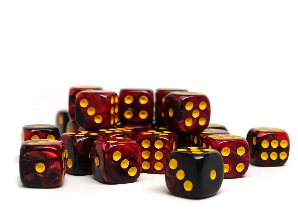 12mm D6 Dice - Lava Swirl - 25 Count Bag - 