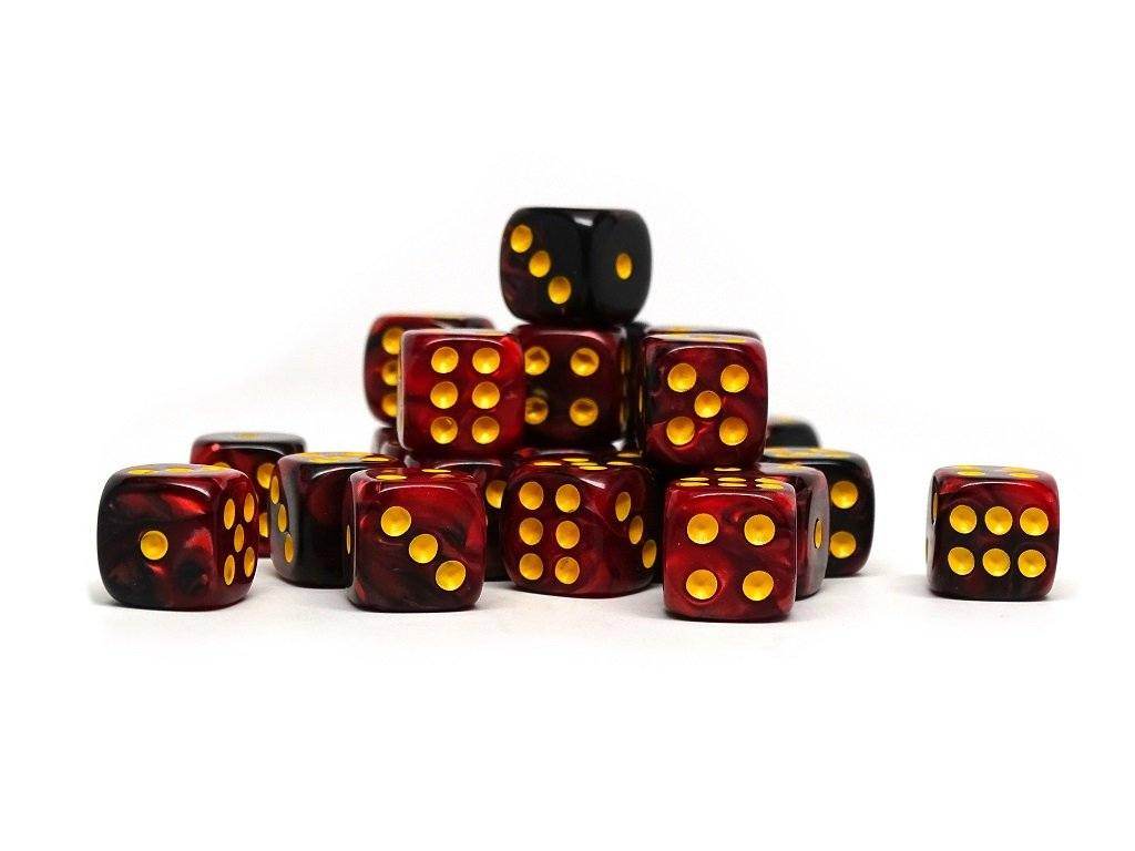 12mm D6 Dice - Lava Swirl - 25 Count Bag - 