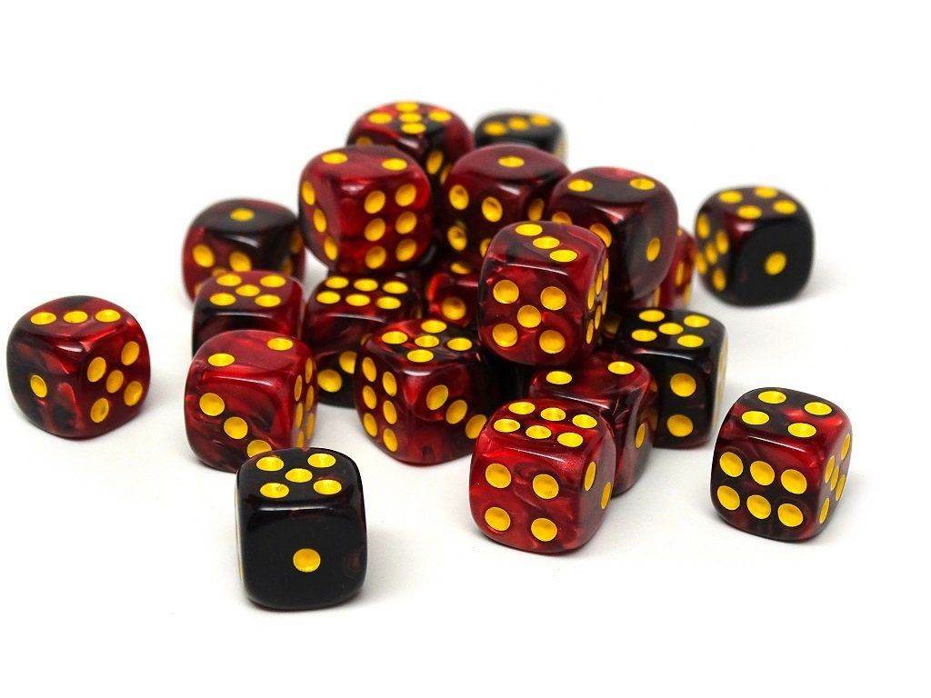 12mm D6 Dice - Lava Swirl - 25 Count Bag - 