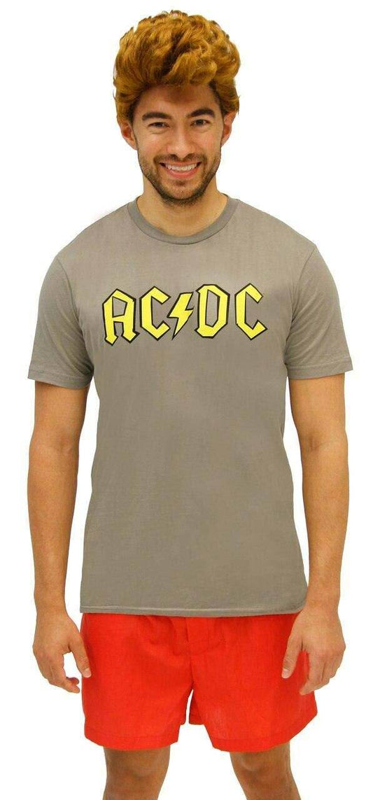 1990s Music TV Cartoon Dude Costume Set AC/DC Shirt - S