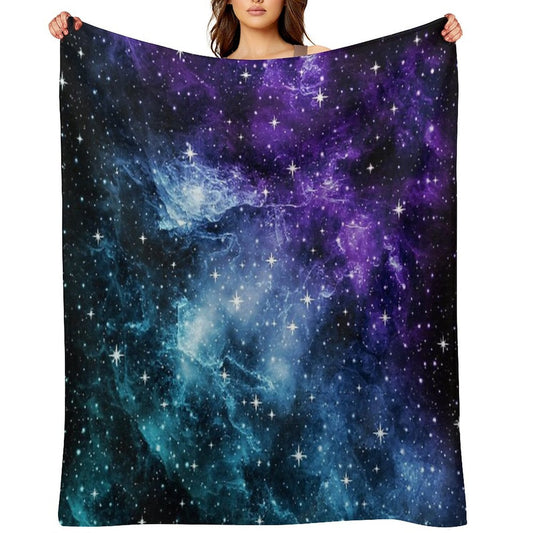 Purple Teal Galaxy Nebula Dream #1 #decor #art Throw Blanket