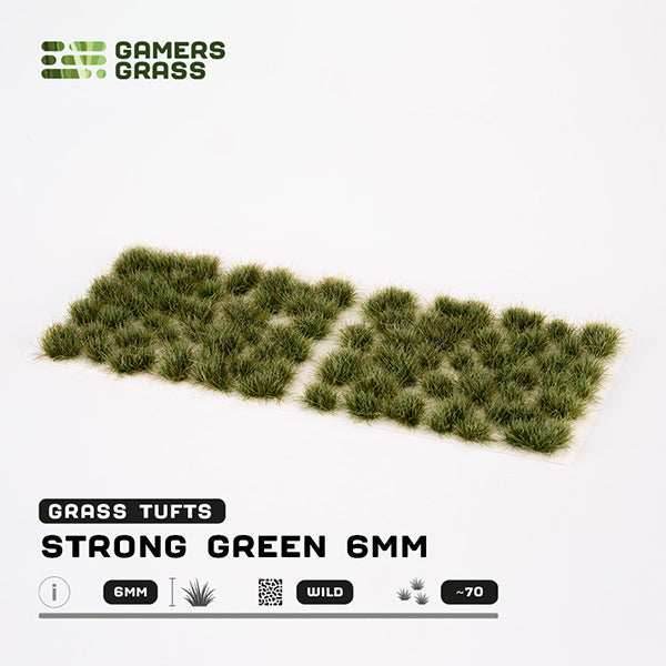 Gamers Grass Tufts: Strong Green 6mm - Wild - 