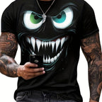 3D Evil Smile Shirt for Men – Streetwear Graphic Short Sleeve Tee