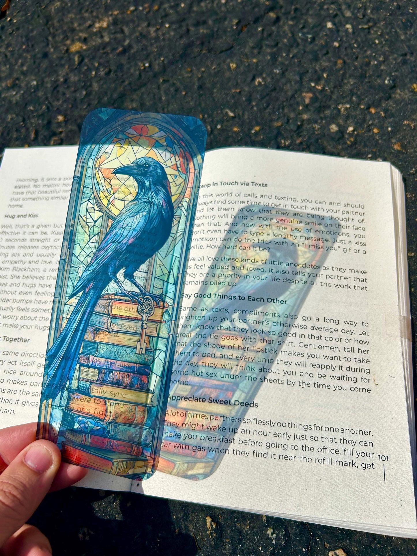 Clever Raven Library Bookmark – Stacked Books & Wise Raven Art, Literary Gothic Gift, Unique Book Lover Accessory