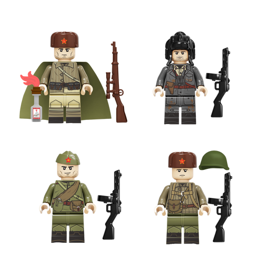 WWII - Russian Army Conscripts - 4 Man Squad - Mil-Blox