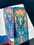 HELL Dragon Bookmark – Fiery Stained Glass Design for Fantasy Book Lovers, Dark Gothic Dragon Art Bookmark Gift for Readers