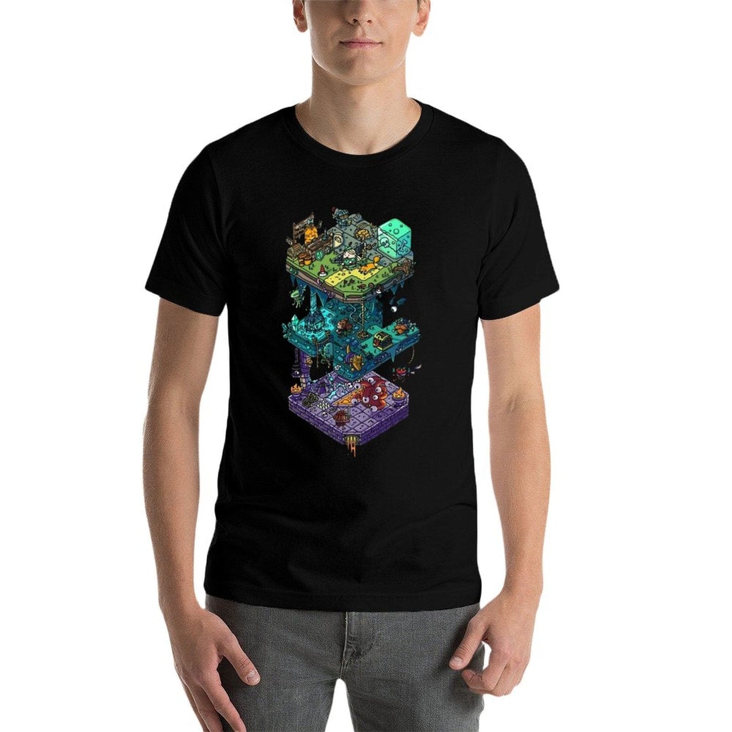 Dungeons And Isometric Dragons  Summer-ready Fabric T-Shirt