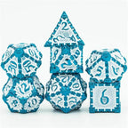Blue and White Metal Dice（Dagger of Venom）7-Dice Udixi RPG - 