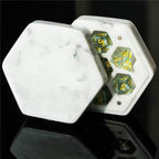 Resin Hexagon Box for Dnd Dice Case (White & Black） - 