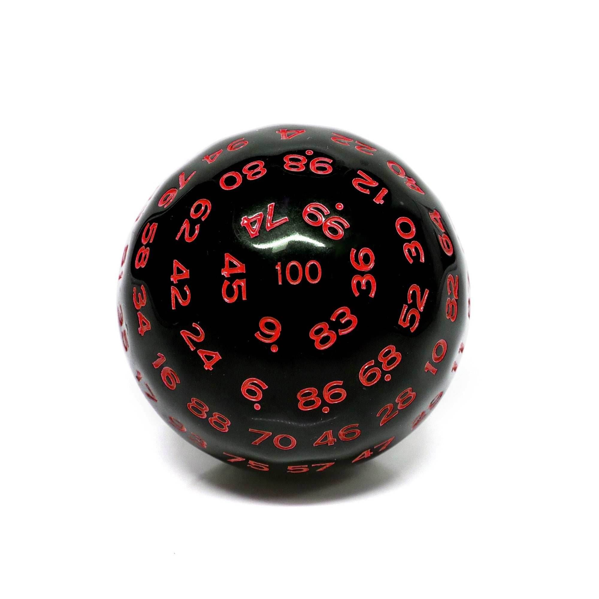 D100-Black Opaque w/Red Numbers - 