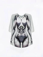 'Bikini Body' Future AI Body Prints Oversized T Shirts - white / S