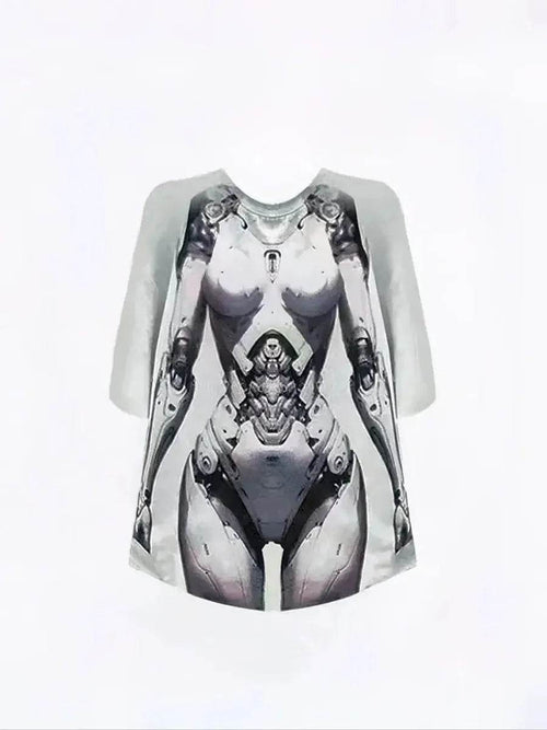 'Bikini Body' Future AI Body Prints Oversized T Shirts - white / S
