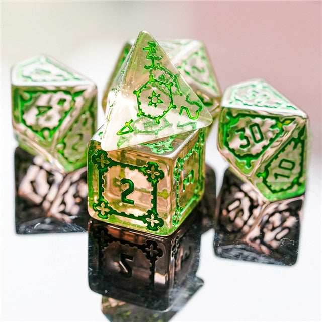 (Green) Huge Castle Dice (D6:25mm) 7-Dice - 