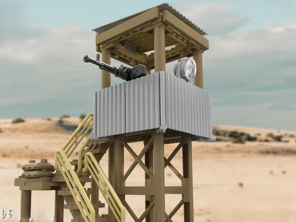 Guard Tower With .50 Cal - Tan - Mil-Blox