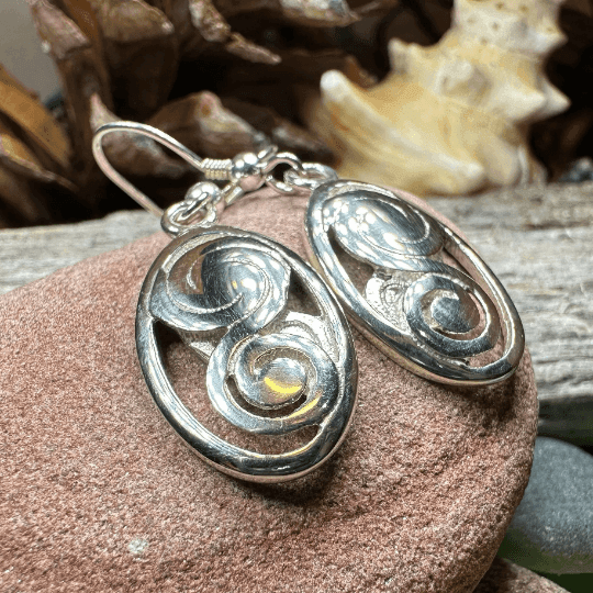 Ancient Echo Celtic Spiral Earrings - 