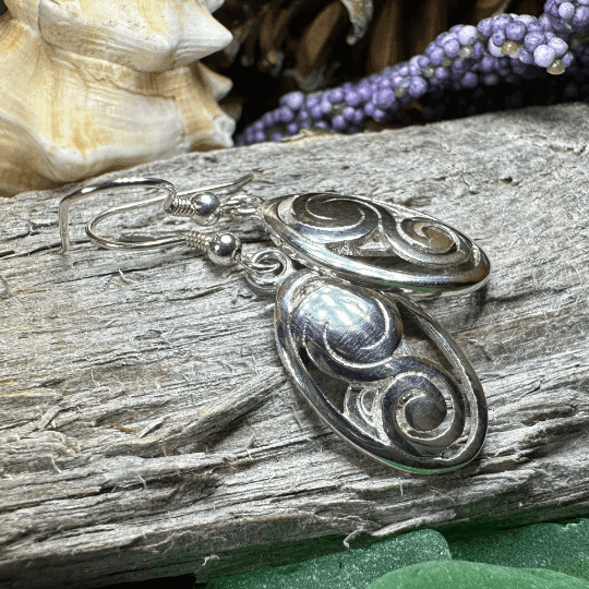 Ancient Echo Celtic Spiral Earrings - 