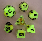 Moon and Star Glow in the Dark 7-Dice DND RPG Dice Set - 