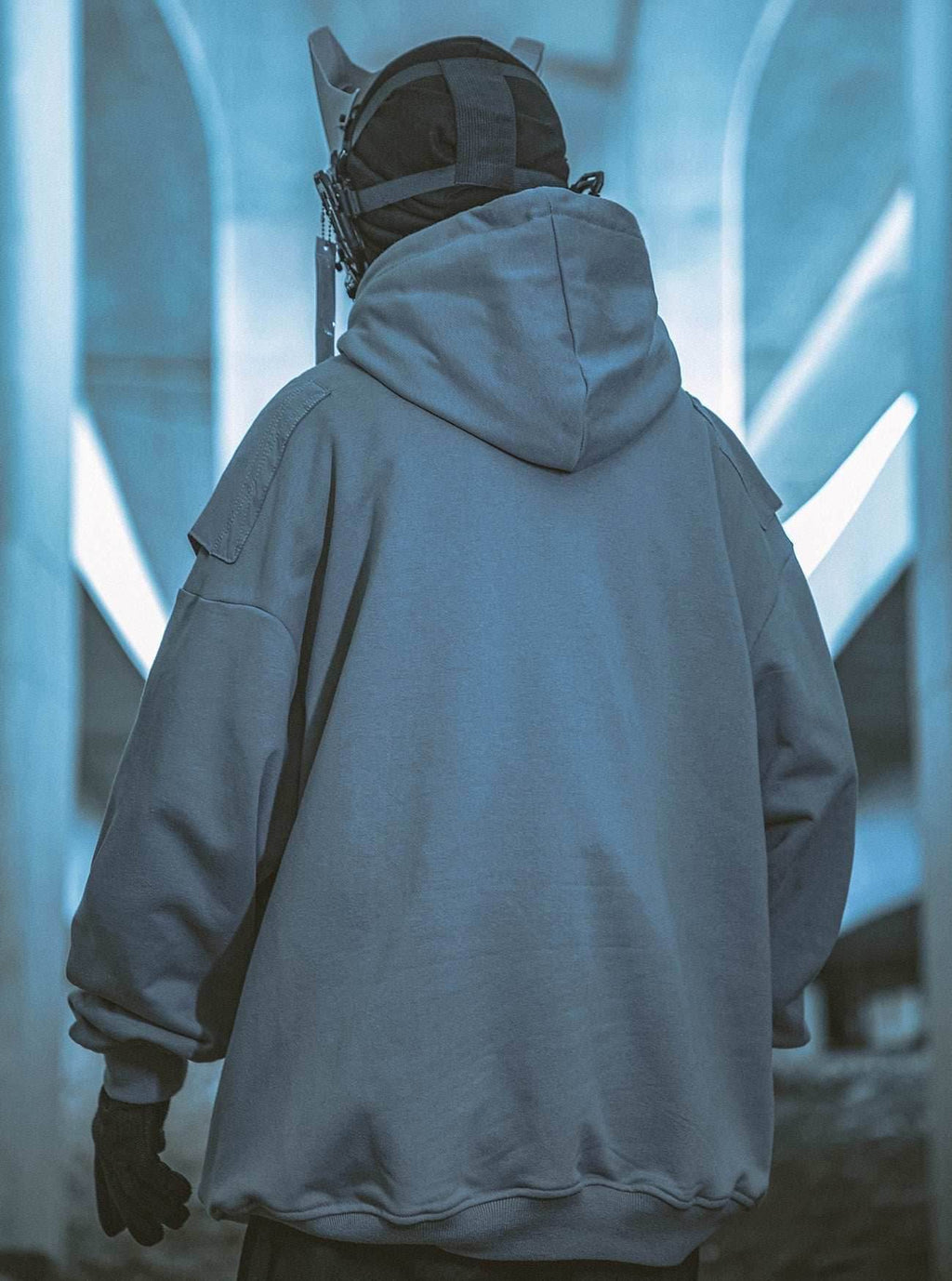 HiH29 Shadow Mixed Hoodie - Black / M