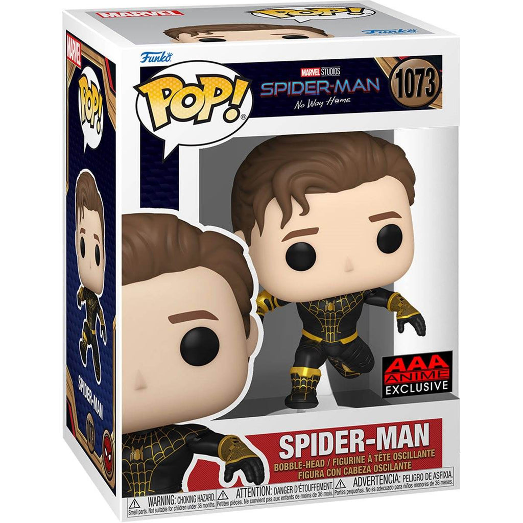 Funko Pop! Marvel: Spider-Man No Way Home - Unmasked Spider-Man Black Suit AAA Anime Exclusive - 